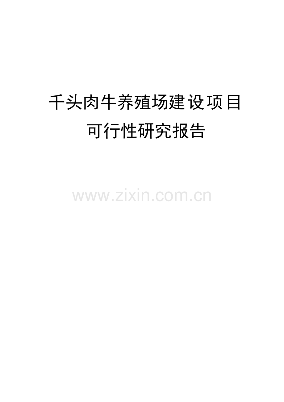 千头肉牛养殖场建设项目可行性研究报告书.doc_第1页