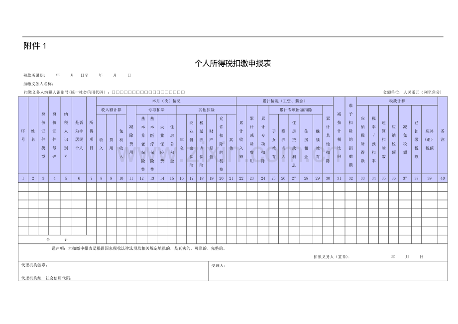 《个人所得税扣缴申报表》及填表说明.doc_第1页
