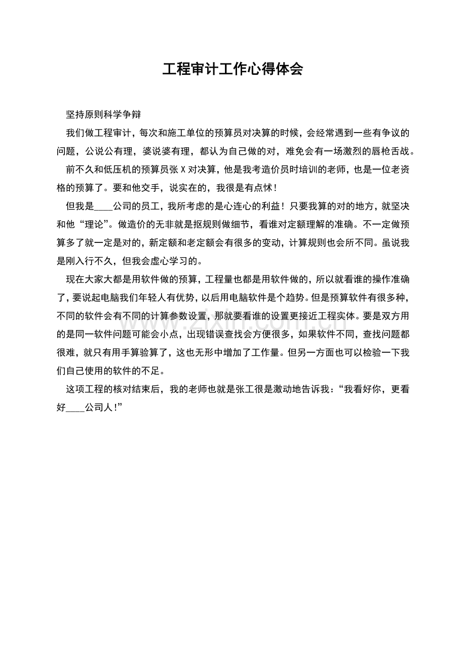 工程审计工作心得体会.docx_第1页