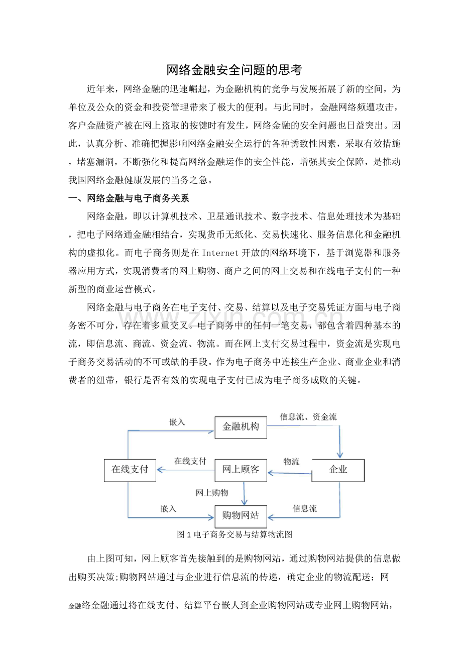网络金融学知识安全问题的思考.docx_第1页