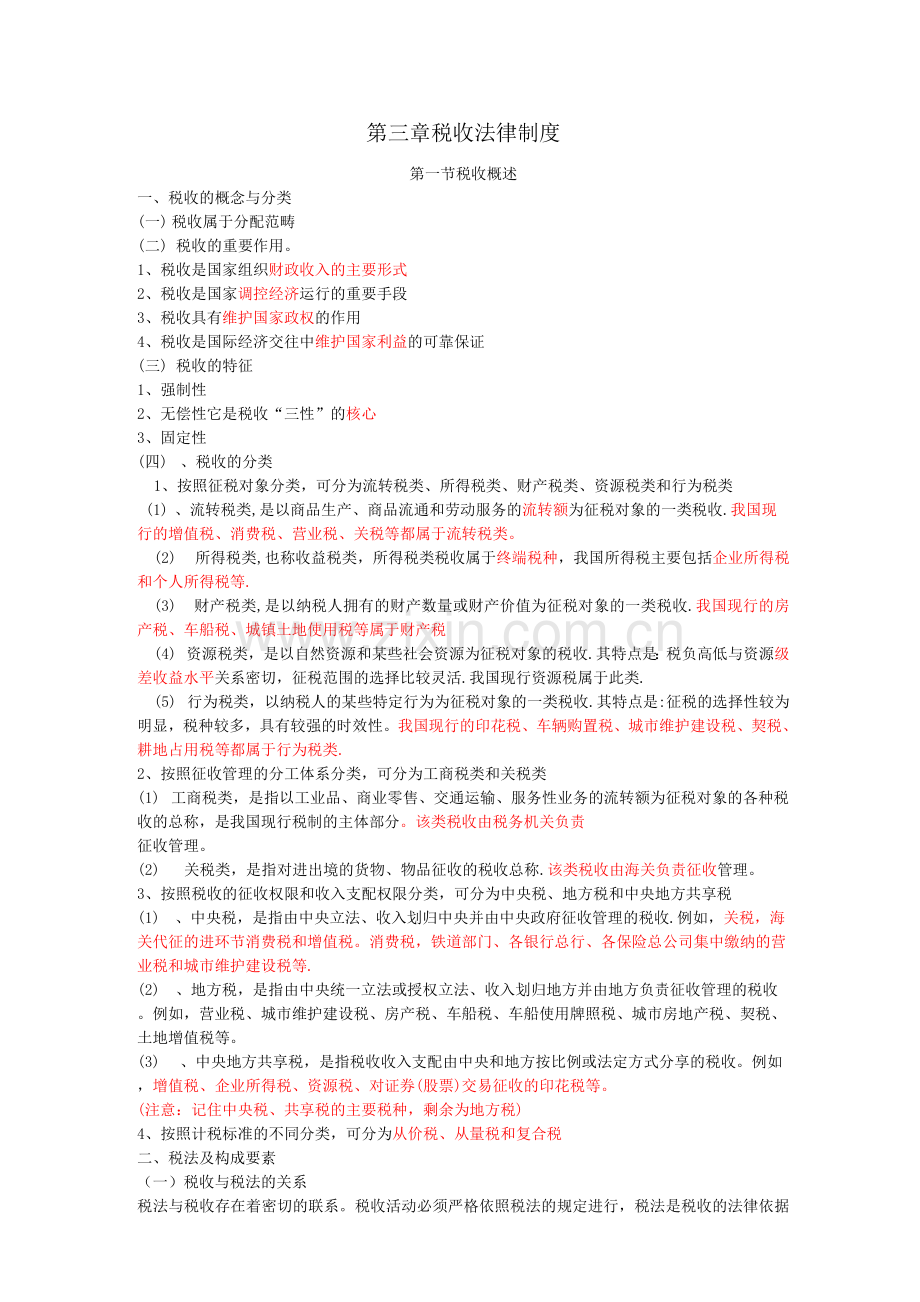 第三章税收法律制度复习要点.docx_第1页