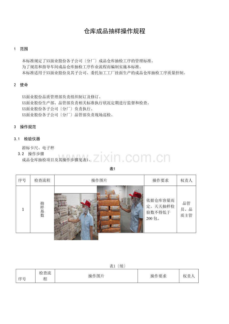 品管成品仓库抽检项目及其操作步骤-品管成品抽样规范.docx_第1页