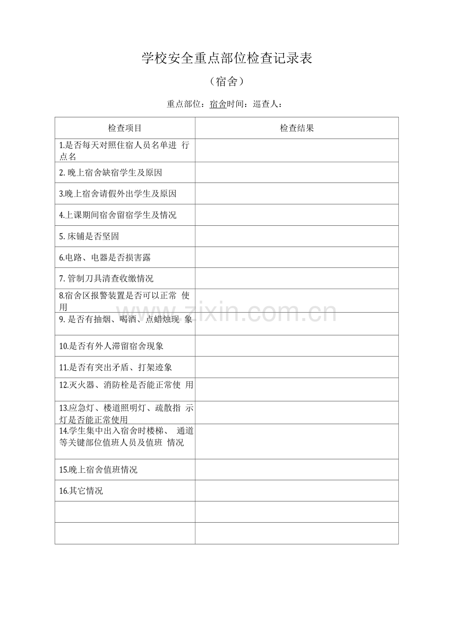 学校安全检查管理台账.docx_第1页