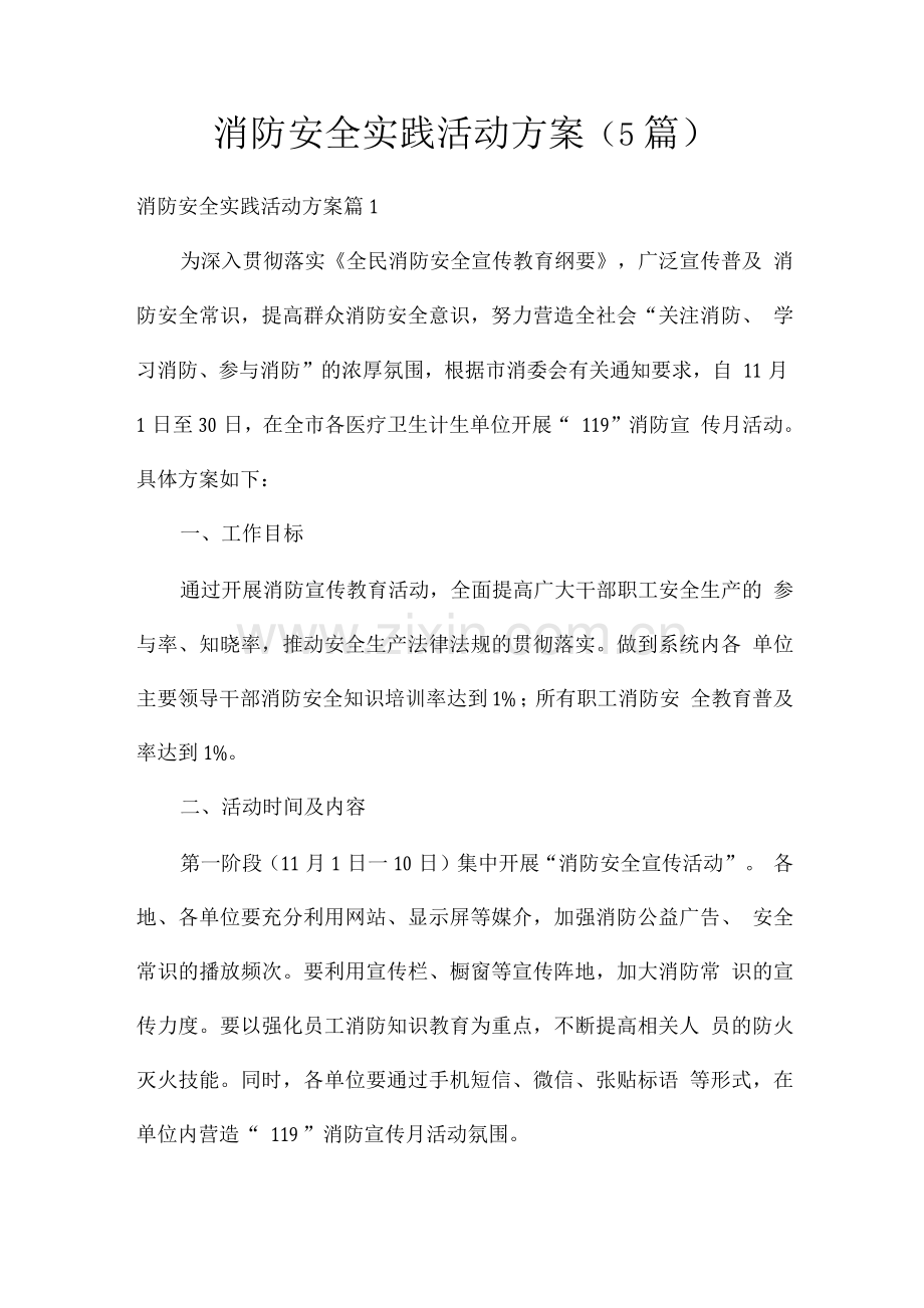 消防安全实践活动方案.docx_第1页