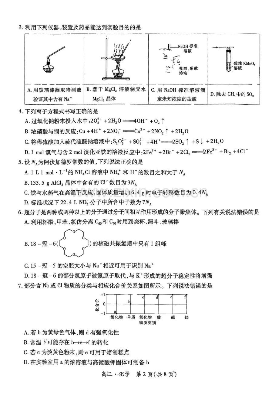 2025届江西省上进联考高三11月期中调研-化学（含答案）.docx_第2页