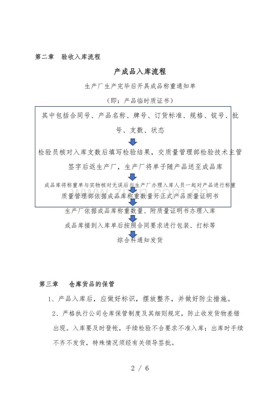 产成品仓库管理规定-成品入、存、出、退、安全管理制度.docx_第2页