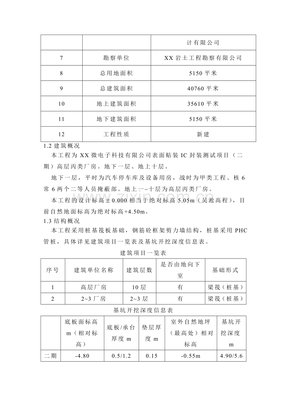 高层厂房基础工程基坑开挖支护施工方案(重力坝挡墙).doc_第2页