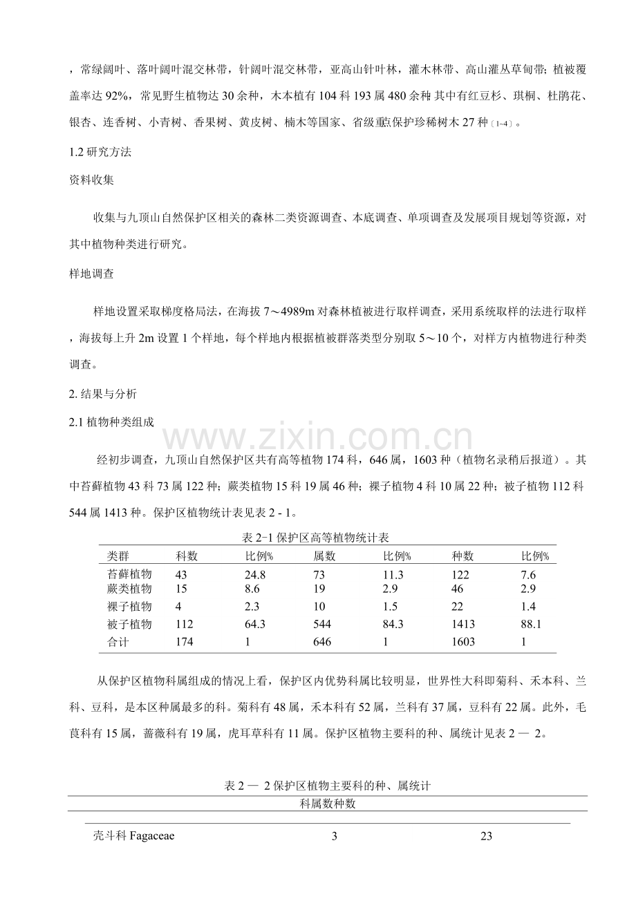 XX自然保护区植物群落区系研究.docx_第2页