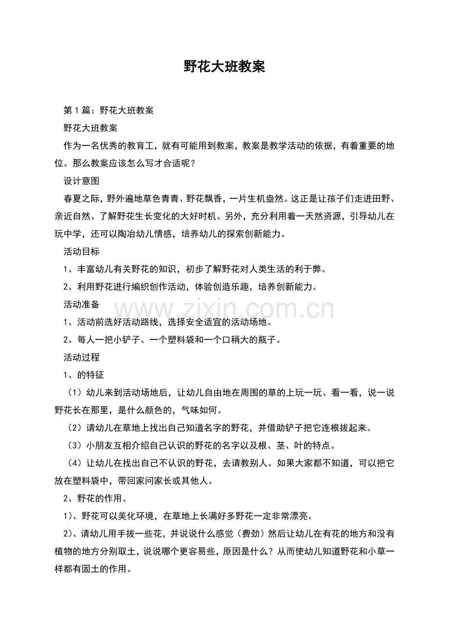 野花大班教案.docx_第1页