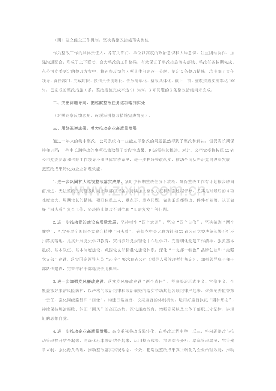 公司党委关于巡察整改进展情况的报告.docx_第2页