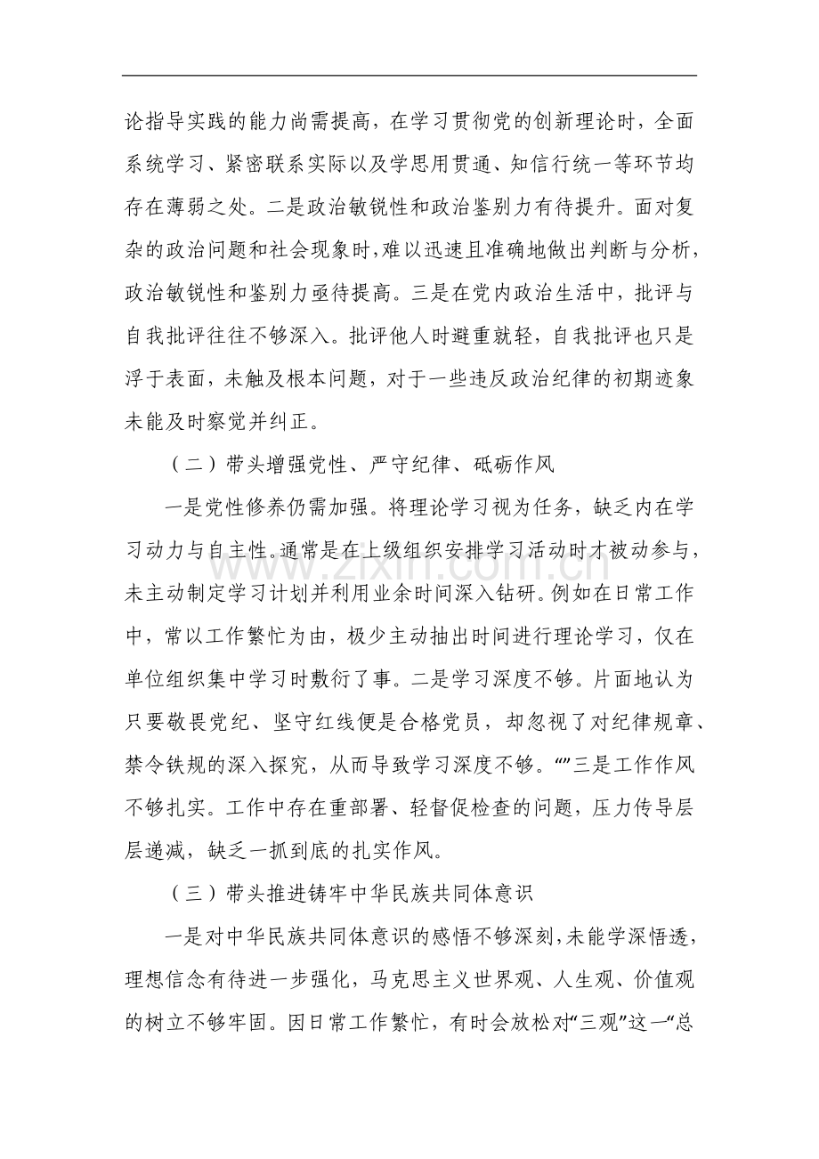 2024年度民主生活会班子成员对照检查材料.docx_第2页