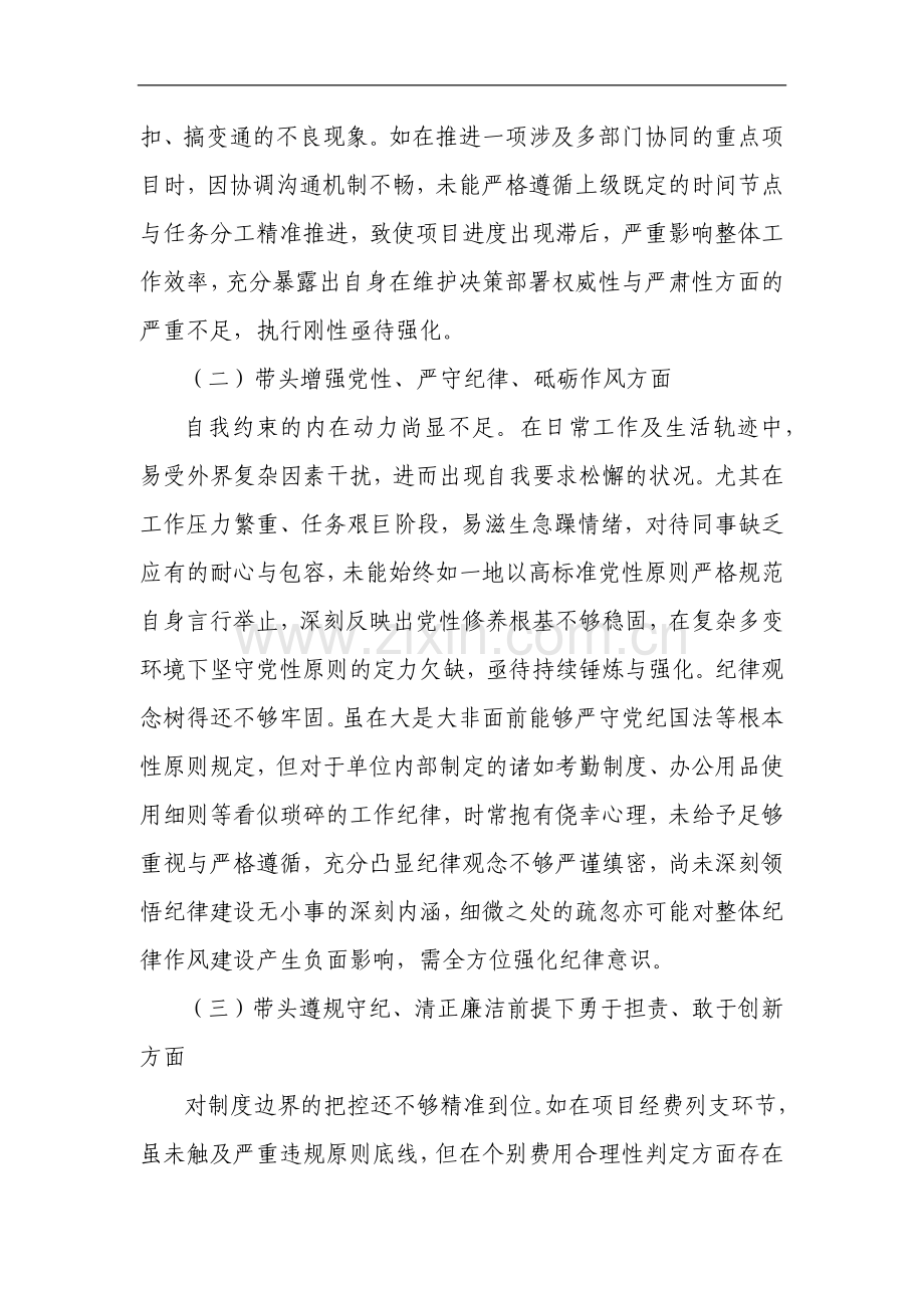 2024年度专题民主生活会对照检查材料.docx_第2页