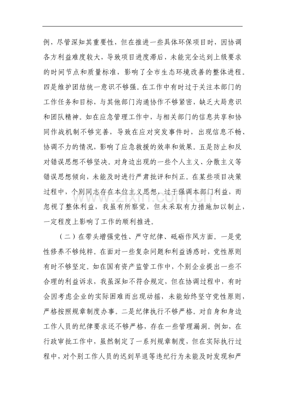 常务副市长关于2024年度民主生活会“四个带头”对照检视发言材料.docx_第2页