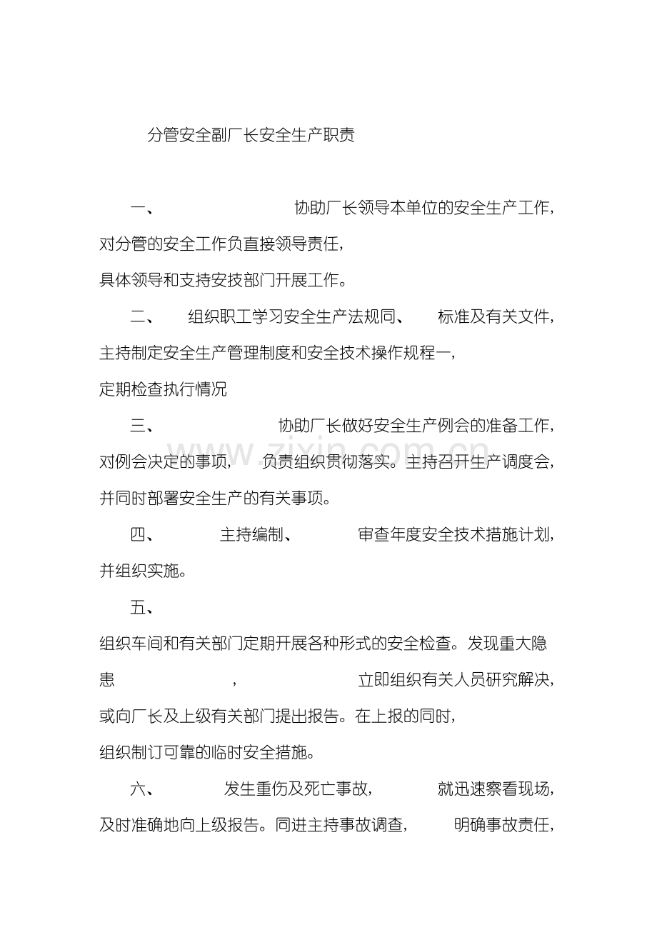 分管安全副厂长安全职责模板.doc_第2页