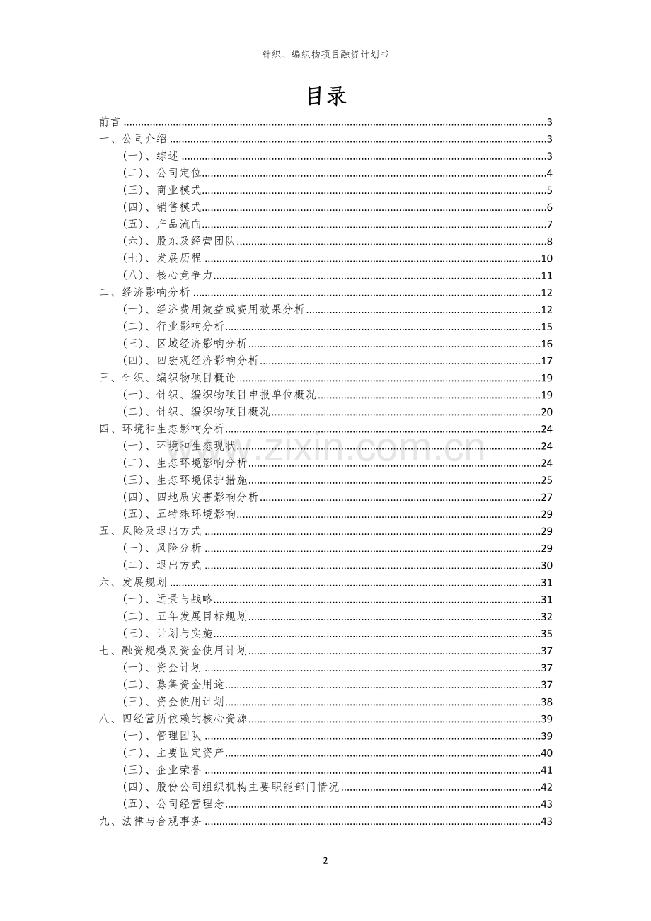 2026年针织、编织物项目融资计划书.docx_第2页