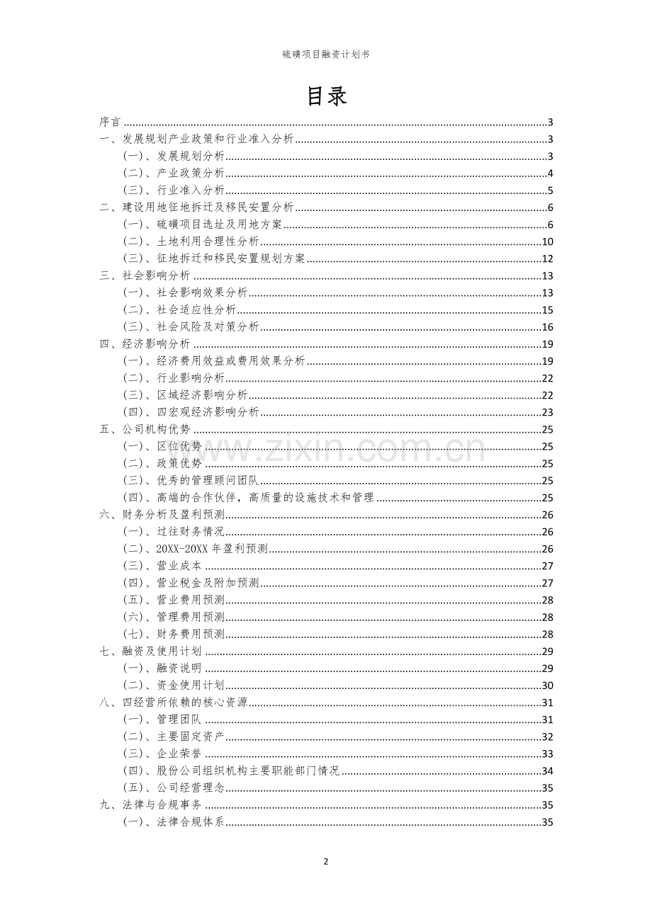 2026年硫磺项目融资计划书.docx_第2页