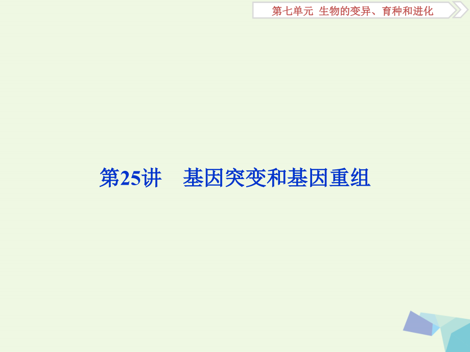 2019届全国高考生物大一轮复习第七单元生物的变异育种和进化第25讲基因突变和基因重组讲义.ppt_第2页