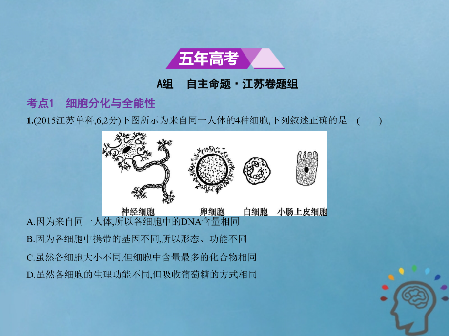 2019届江苏专版高考生物一轮复习专题8细胞的分化癌变衰老与凋亡讲义.ppt_第2页