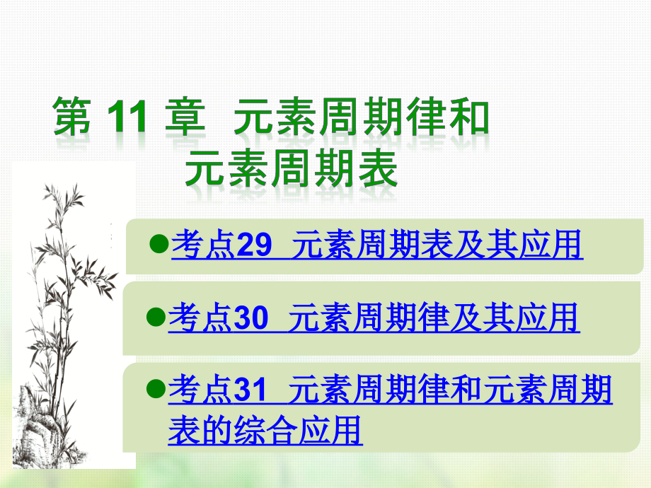 2019届600分考点700分考法A版高考化学总复习第11章元素周期律和元素周期表讲义.ppt_第1页
