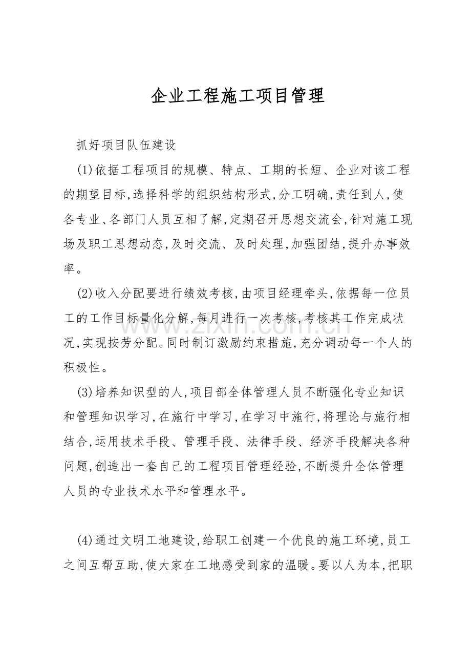 企业工程施工项目管理.docx_第1页