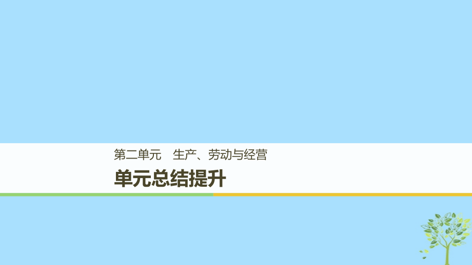 高中政治第二单元生产劳动与经营单元总结提升课件新人教版必修.ppt_第1页