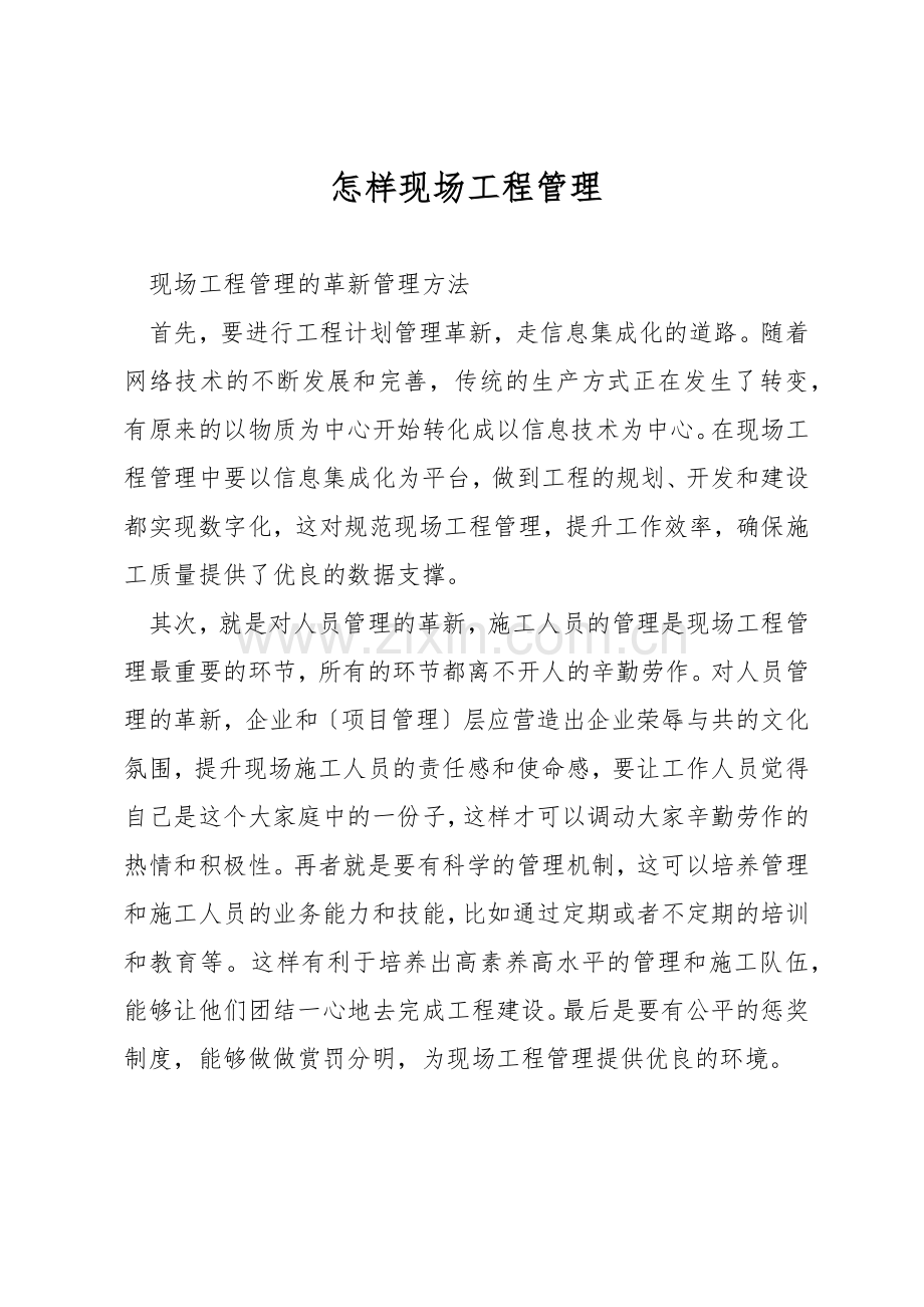 怎样现场工程管理.docx_第1页