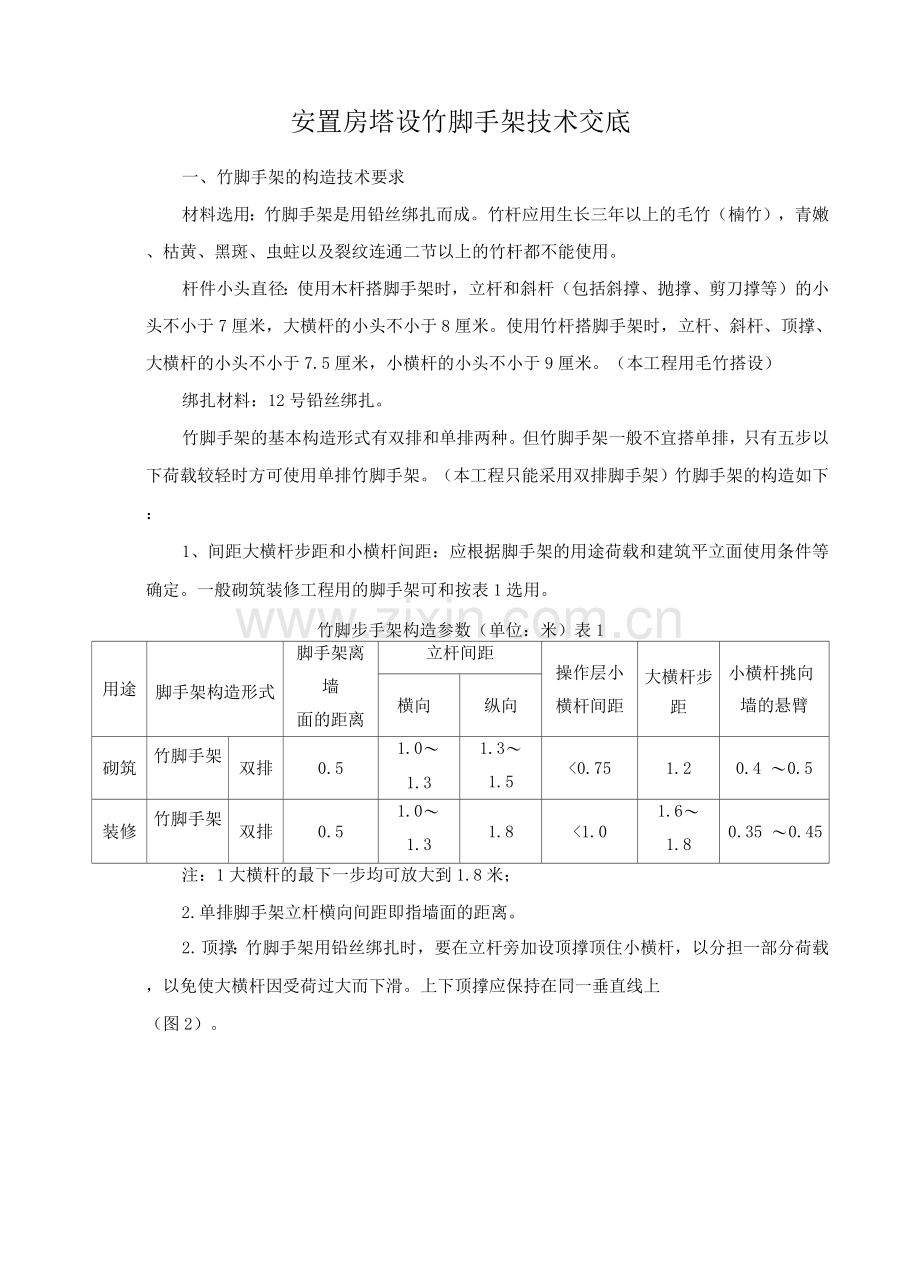 安置房塔设竹脚手架技术交底.docx_第1页