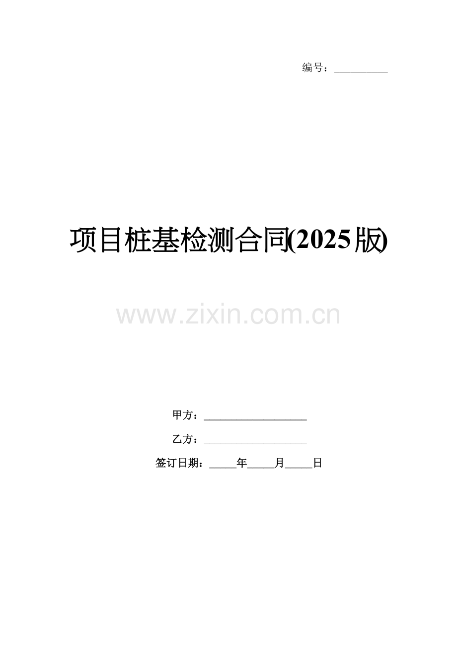 项目桩基检测合同(2025版).docx_第1页