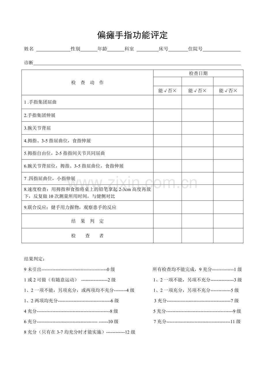 偏瘫手指功能评定.doc_第1页