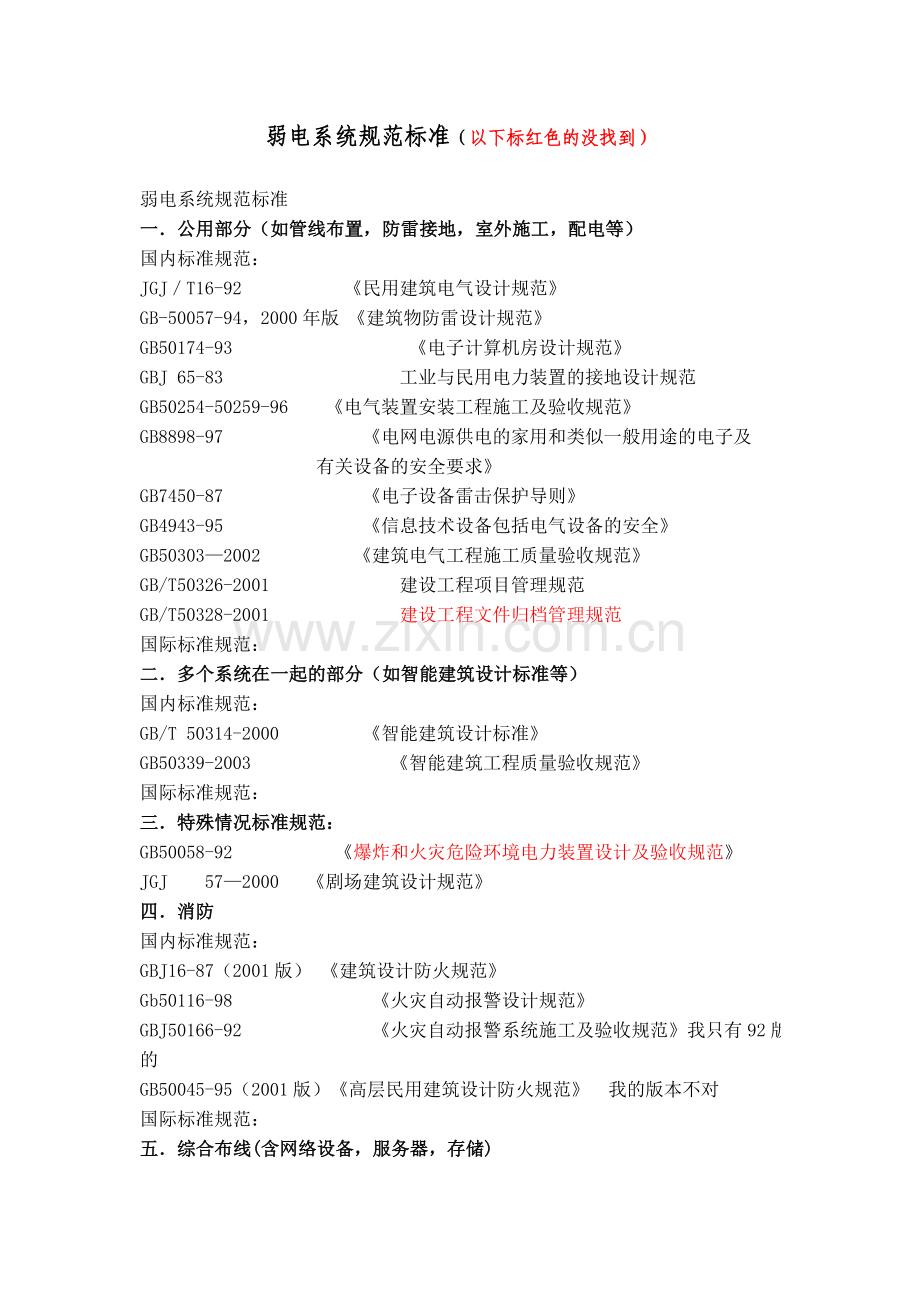 弱电系统规范标准.doc_第1页
