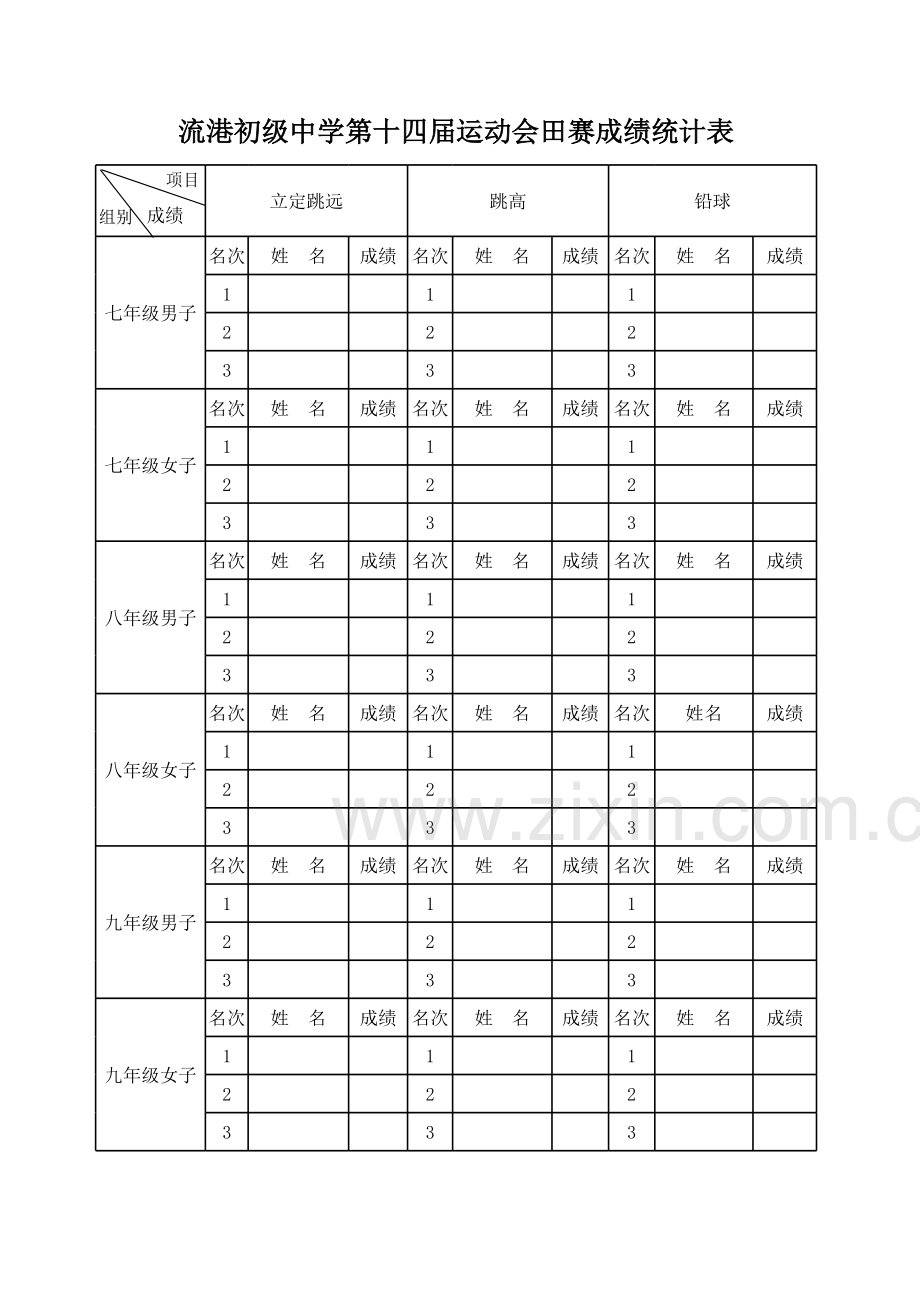 运动会比赛成绩统计表.xls_第2页