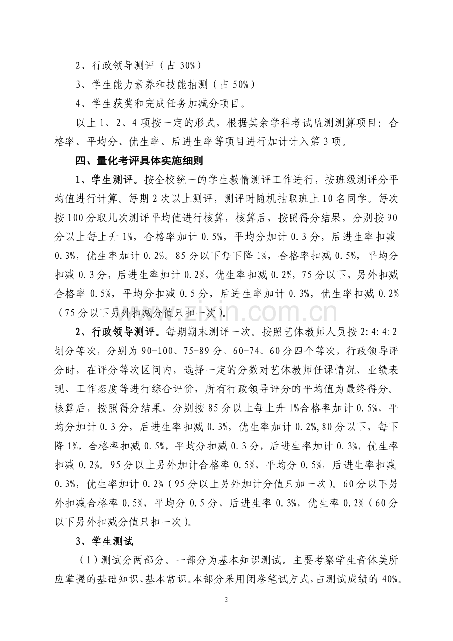 义和小学艺体学科量化考评方案.doc_第2页