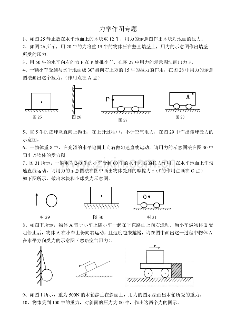 初中物理力学作图题.doc_第1页