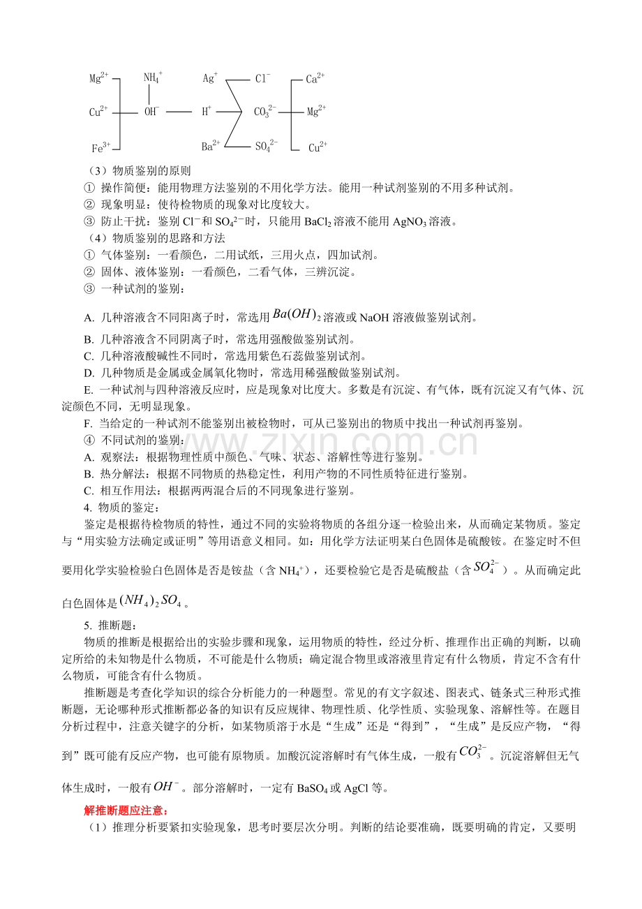 初中化学常见的几种题型总结(除杂、分离、鉴别、鉴定、推断).doc_第2页