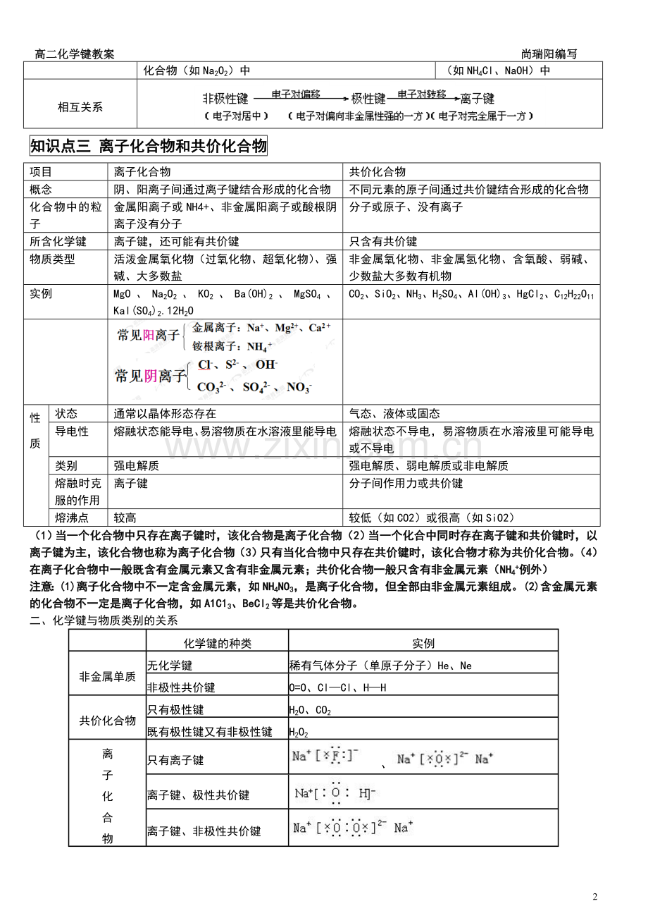 化学键知识点与练习题(含答案).doc_第2页