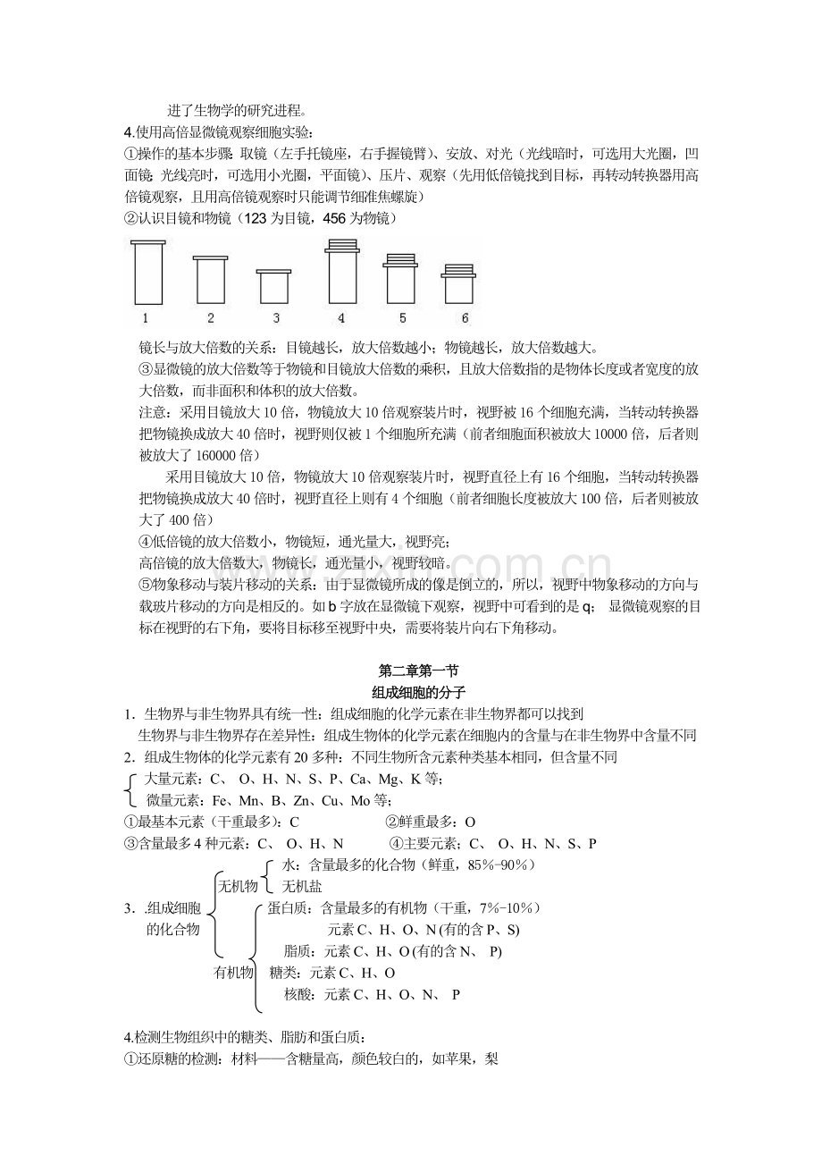 高中生物必修一第一章和第二章知识点总结.doc_第2页