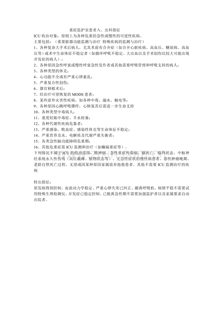 ICU出入指征.doc_第1页