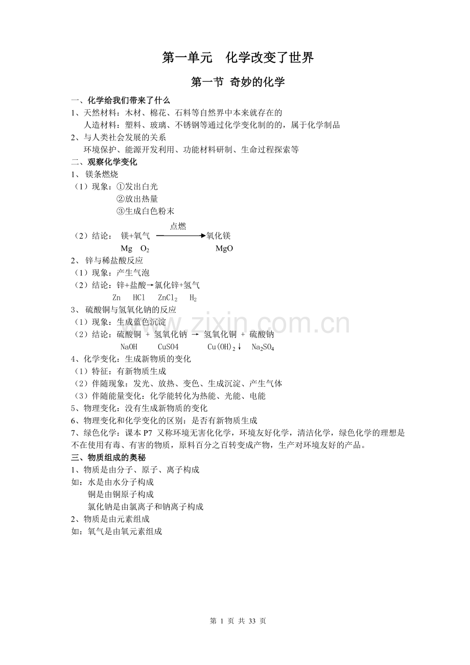 九年级化学全册知识点(鲁教版).doc_第1页