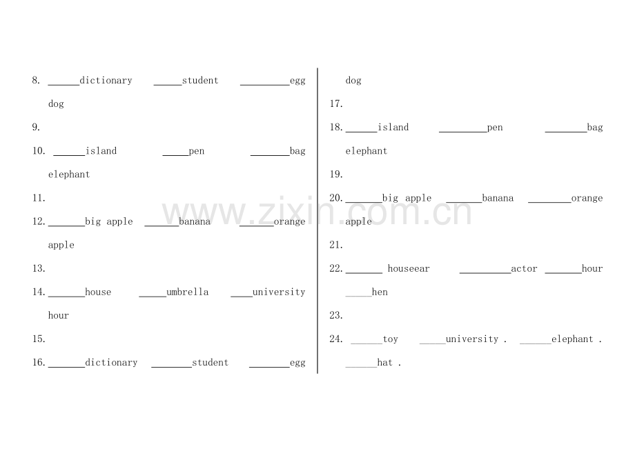 小学英语定冠词a和an的练习题.doc_第2页