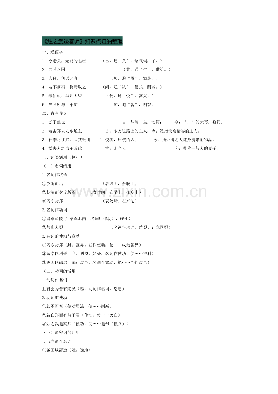 《烛之武退秦师》知识点归纳整理.doc_第1页