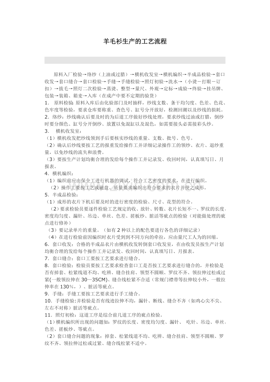 羊毛衫生产的工艺流程.doc_第1页