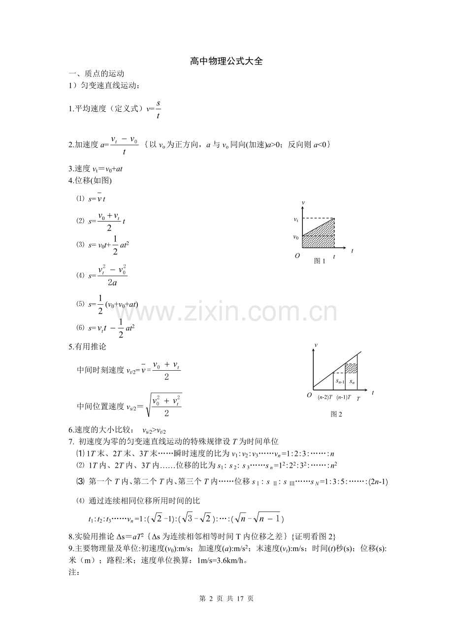 高中物理公式大全【老师实用版】.doc_第2页