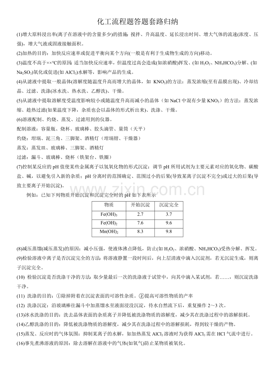 化工流程题答题套路归纳.doc_第1页