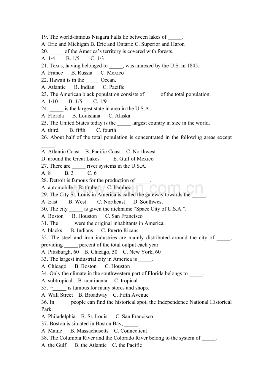 英语考研英美概况模拟题及答案.doc_第2页