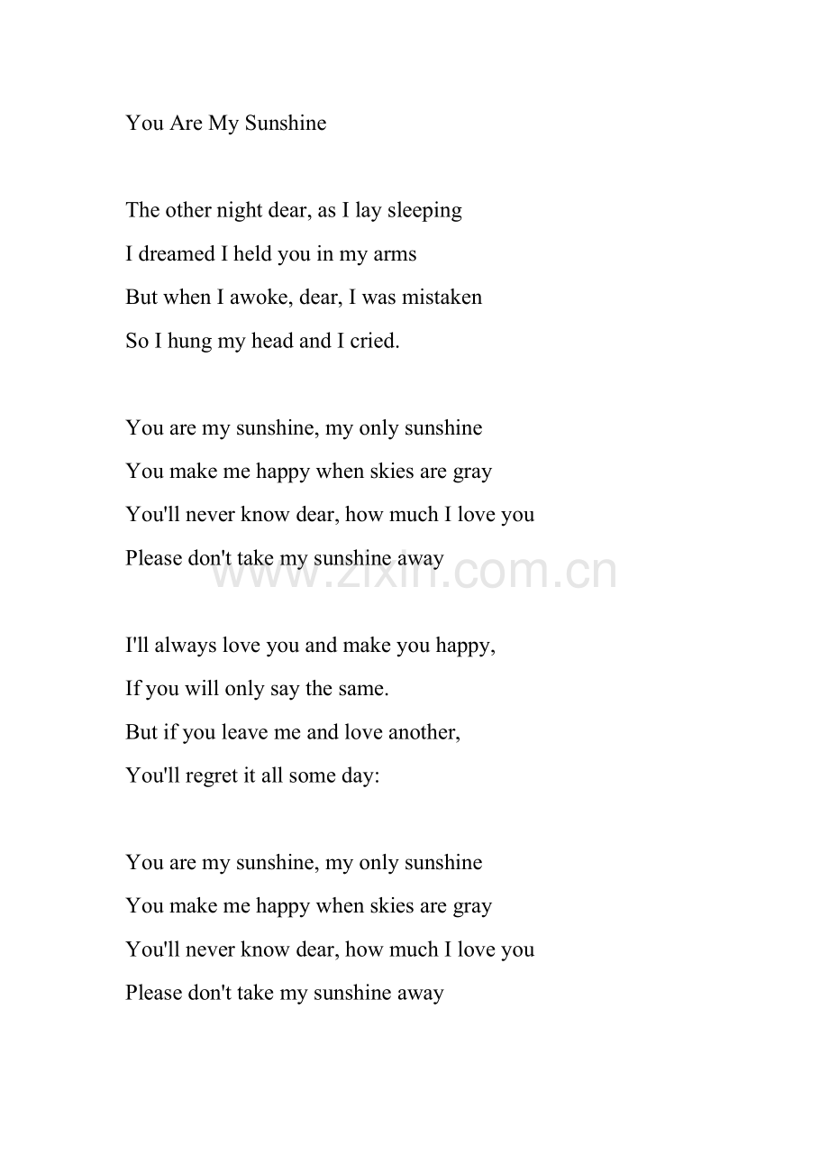 YouAreMySunshine歌词.doc_第1页