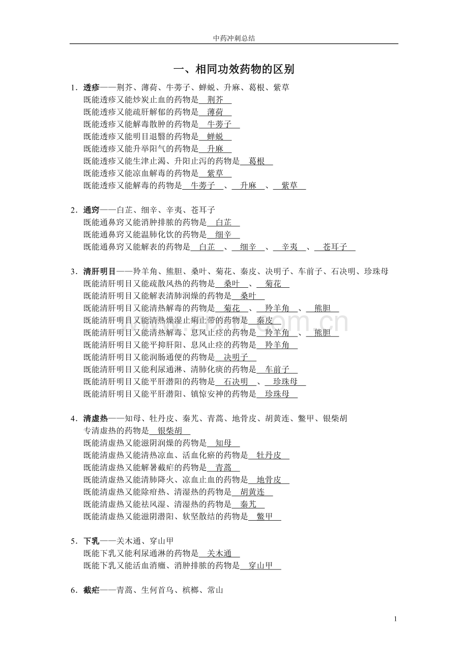 中药学归纳对比.doc_第1页