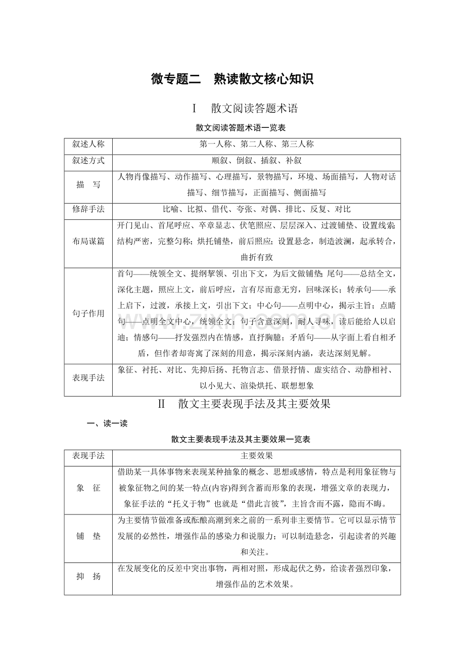 散文主要表现手法及效果.doc_第1页