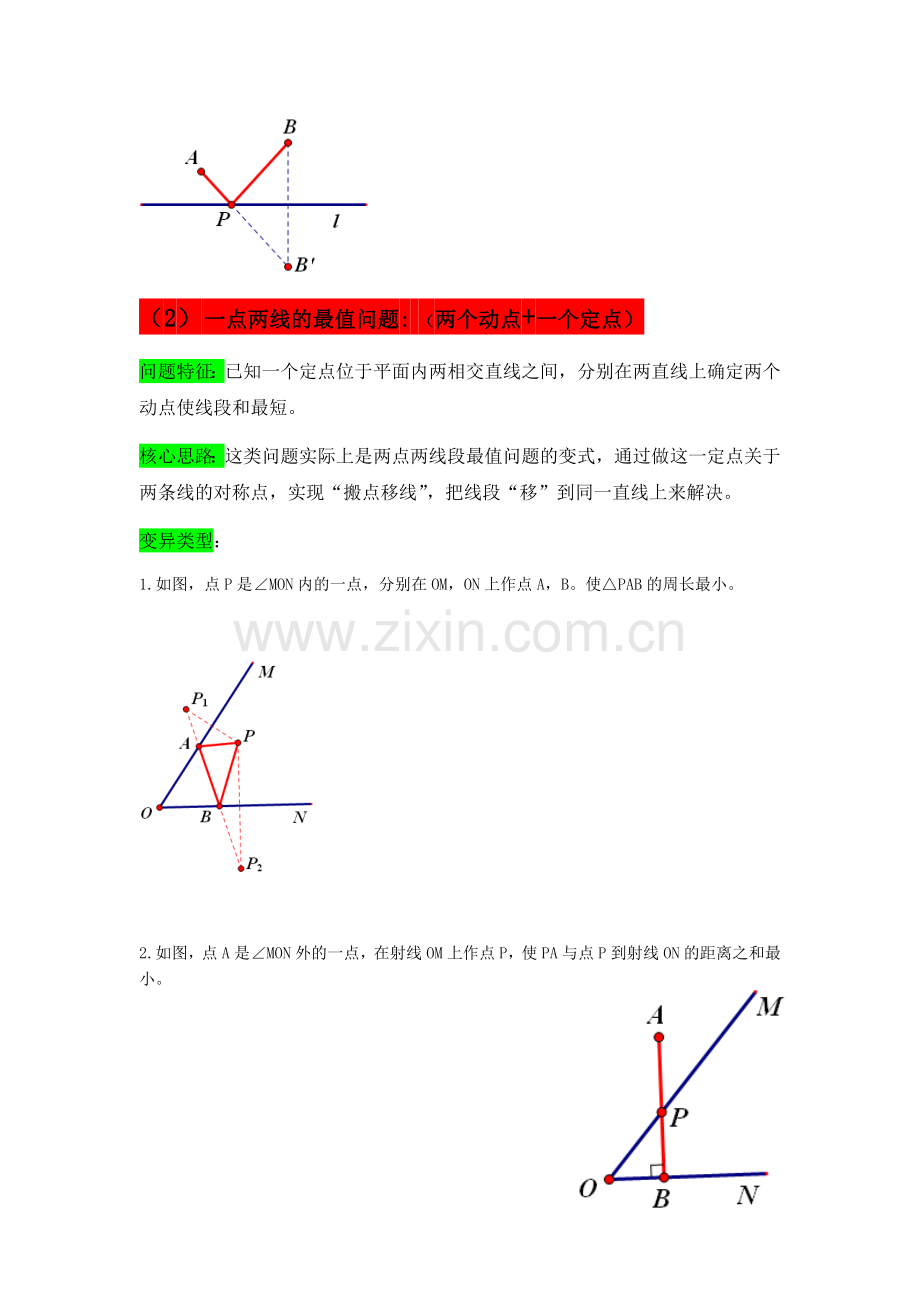 轴对称中几何动点最值问题总结.doc_第2页