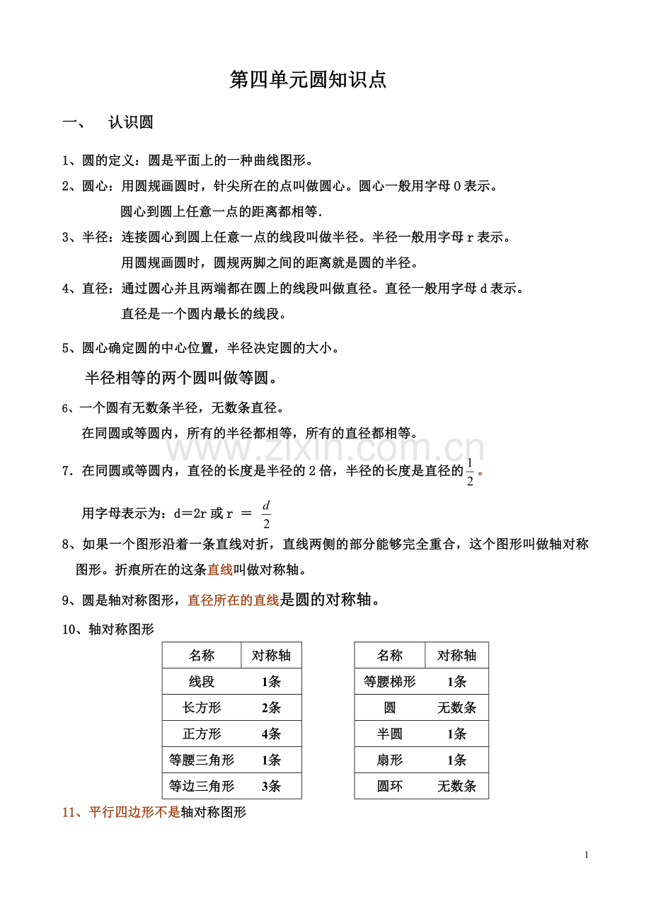 六年级数学上册圆知识点.doc_第1页