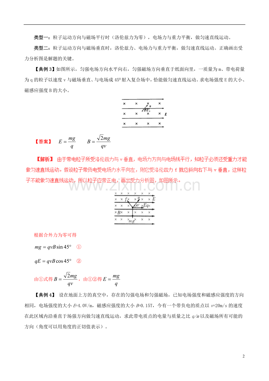 高中物理磁场带电粒子在复合场中的运动.doc_第2页